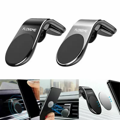 Magnetic Phone Holder L Shape Clip Air Vent Mount For Cell Phone Car Accessories • $6.65