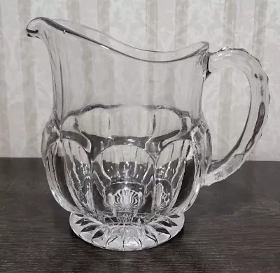 Vintage Glass  Clear Cut Colonial Panel Water Pitcher Jug • $18