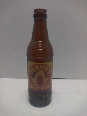 Masons Root Beer Bottle St. Louis Missouri 1950s  Painted Label Amber Glass~Q1 • $10