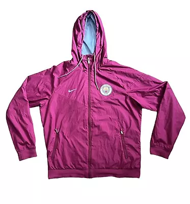 Manchester City FC Nike Maroon Coat With Hood Size Large • £20