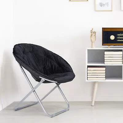 Moon Chair Seat Stool Saucer Chair Soft Folding Metal Frame Living Room Decor • $38.58