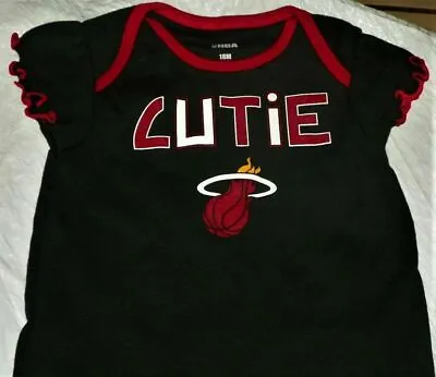  NEW  Miami Heat NBA ~ LOGO Infant CREEPER BODYSUIT ~ 18M Cutie BASKETBALL Black • $4.95