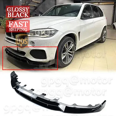 For BMW F15 X5 M Sport 2014-2018 GT-Style Glossy Black Front Bumper Lip Splitter • $109.99