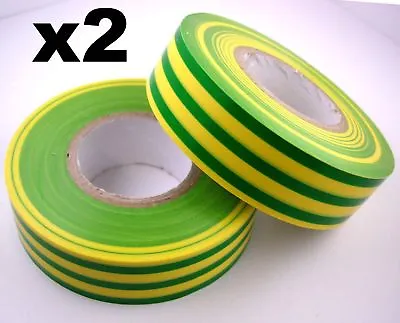 2x 20m Rolls Of High Quality PVC Insulation Tape EARTH • £3.89