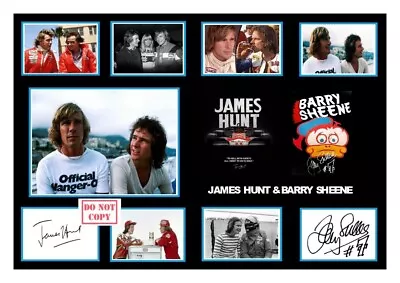 (547) James Hunt & Barry Sheene Signed A4 Photograph Reprint Great Gift @@@@@@@ • £8.40
