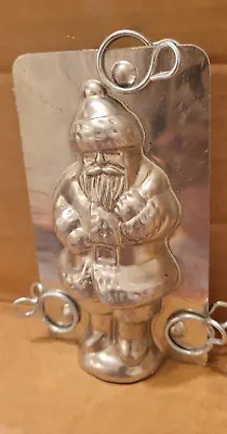 Vintage Belsnickle Santa Claus W Bag Christmas Metal Tin Chocolate Candy Mold 5  • $35