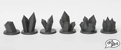 Wargaming Set Of 6 40mm Numbered Objective Markers - Crystals - Warhammer 40K • £15.68