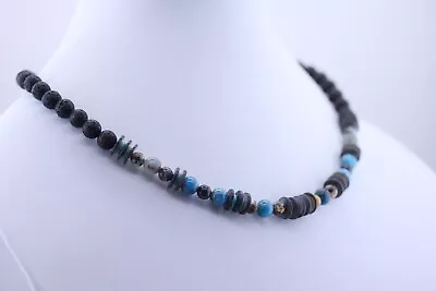 Mixed Gemstones Men's Necklace - Surfer Style Choker - Unisex Jewelry - Handmade • $43