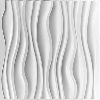 £3.90 • Buy Single 3D Wall Panel PVC 50cm Decorative Ceiling Tiles Wallpaper White Waves