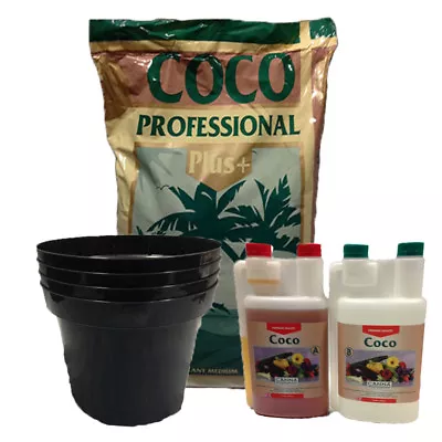 Canna A+B Coco 1 Litre + Canna Coco Pro Plus 50 Litre  + 5 X 10 Pots • £42