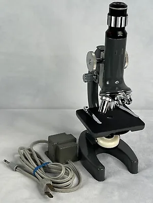 Vintage Metal Electric Microscope Hand Wired Japan • $32