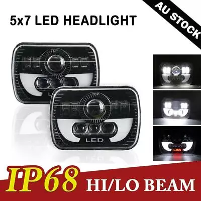 Pair 5X7  7x6  LED Rectangle Headlights For Ford F250 F350 F450 F550 Super Duty • $89.99