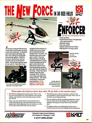 Kalt Enforcer RC Heli Vintage Print Ad Ephemera Wall Art Decor • $17.99