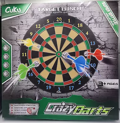 Cuku Magnetic Dart Board Crazy Darts 12pc Set - NEW • $20