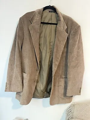 Members Only Men's Wide Wale Corduroy 2-Button Blazer Jacket Brown Size 42L Exc! • $30