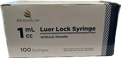 Luer Lock Syringe 1cc Without Needle Packaged Individually - MN Health Inc • $11.93