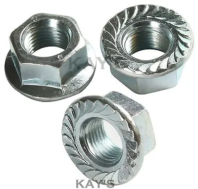 Flanged Nuts Serrated Zinc Plated Steel Flange Nut Bzp Metric M4m5m6m8 - M20  • £58.19