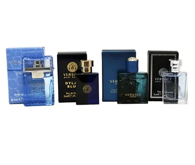 Versace 4pc Mini Gift Set For Men Eau Fraiche Dylan Blue Eros Pour Homme. NIB • $36.95