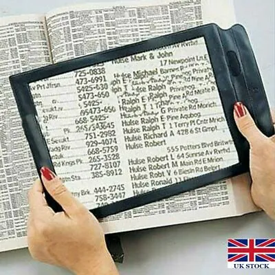 3x A4 Full Page Magnifier Sheet Large Magnifying Glass Book Reading Aid Lens UK • £3.99