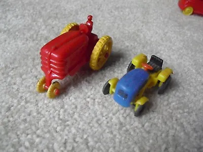 Vintage Hard Plastic Red Banner Farm Tractor And Other Tractor • $24