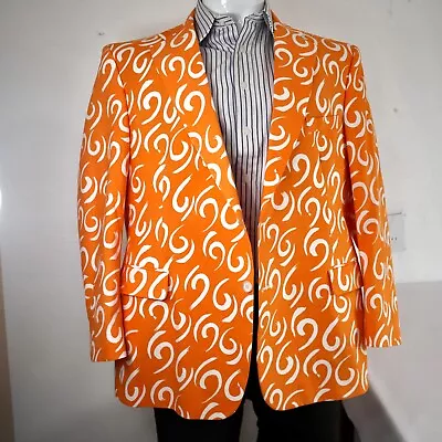 Reunion Mens Sport Coat 48-R Leader Of The Pack Orange Great4 Summer NEW! • $38.49