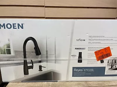 Moen Reyes One Handle Kitchen Faucet & Soap Dispenser Matte Black 87932BL • $97.86