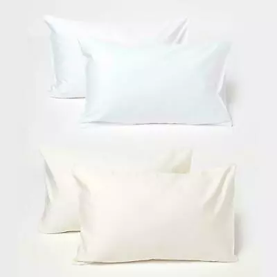 Organic Cotton Cot Bed Pillow Case 40 X 60 Cm Pair 400TC 600TC Equivalent • £13.99