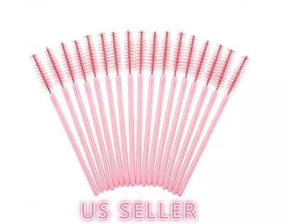 50x Pro Pink Mascara Wands Lash Extension Applicator Disposable Eyelash Brushes • $5.98