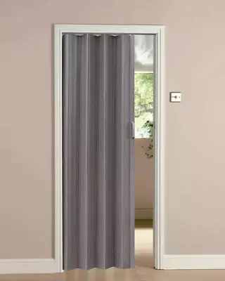 PVC Grey Effect Folding Door Internal Doors Accordion Concertina Sliding Door • £43.99