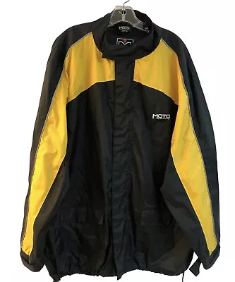 Moto Centric Motorcycle Jacket Men's XXL Black Yellow Windbreaker Riding Nylon • $34.97