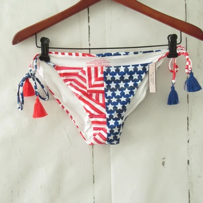 £16.84 • Buy New Victorias Secret Teeny Bikini Bottom L Stars Stripe Patriotic Flag Swim Suit