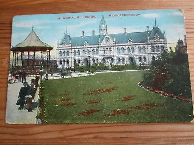 Postcard Of Municipal Buildings Middlesbrough (1907posted) • £1.59