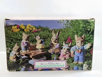 Mervyn's 7 Pc Bunny Fishing Set Collection Easter Vtg Original Box RARE  1995 • $21.99