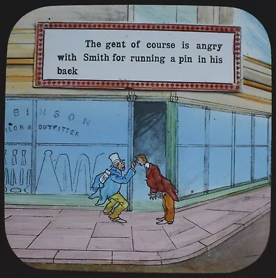 £15 • Buy ANTIQUE Magic Lantern Slide THE TAILORS DUMMY NO6 C1900 VICTORIAN COMIC TALE