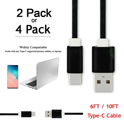 6/10 FT Braided Type C Fast Charging Cable USB-C Rapid Cord Power Charger Charge • $3.39