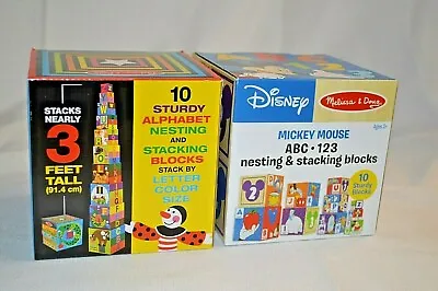 U PICK Melissa & Doug Alphabet OR Mickey Nesting Stacking Blocks Learning Shapes • $11.19