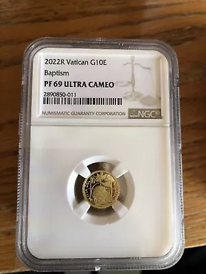 Vatican Gold Coin 10 Euro 2022 3g NGC PF69 With Original Box • $360