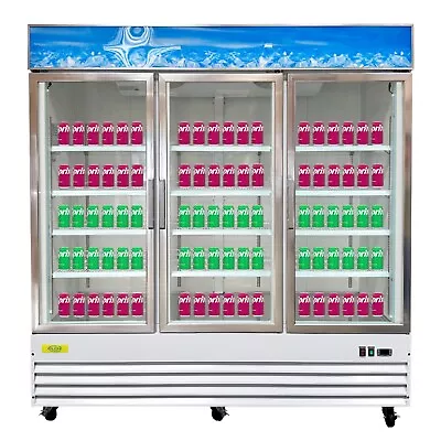 78  Commercial Three Door Merchandising Refrigerator Display Cooler 53 Cu. Ft. • $3541.53