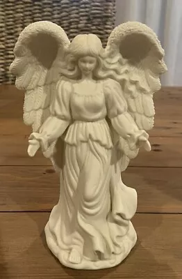 HEAVENLY ANGEL FIGURINE Statue Bisque White Vintage Free Shipping • $154.99