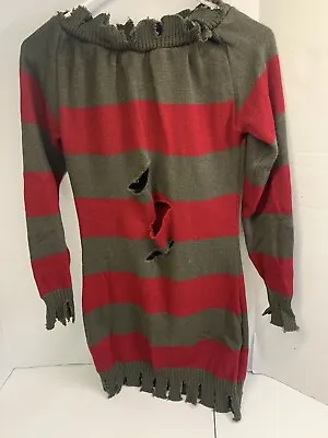 £19.36 • Buy Rubies Freddy Krueger Sweater Dress Small Red Green Striped Distressed Horror