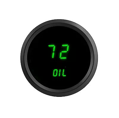 Universal 2 1/16  Digital Oil Pressure Gauge Green LEDs Black Bezel USA Made • $48.93