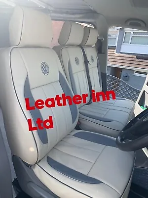 Vw Transporter T5 T6 Leatherette Seat Covers Shuttle 9 Seater With Vw Logos • $509.02