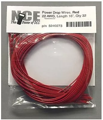 NCE Power Drop Wires Red (32) 22 AWG - Model Railroad Hook Up Wire - #273 • $10.23