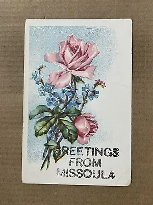 Postcard Missoula Montana MT Greetings Flowers Vintage PC • $4.99