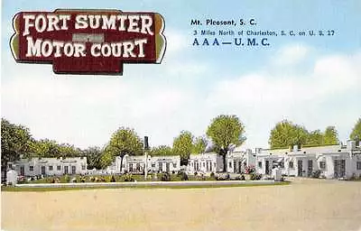 Mount Pleasant South Carolina Fort Sumter Motor Court Antique Postcard J51407 • $8.50
