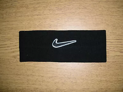 NEW Men's Nike Headband One Size Black Athletic Sport Team White Outline Swoosh • $10