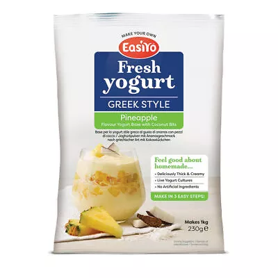 Easiyo Greek Pineapple & Coconut Yogurt 230g Sachet - 1Litre Using Yoghurt Maker • £5.59