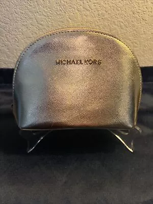 Michael Kors Cosmetic Bag Small Dome Gold Glitter Zip Top • $24.99