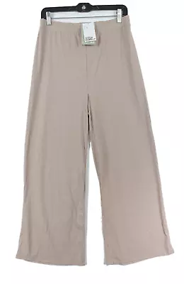 H&M Women's Wide Leg Pants Elastic Waist Beige Size M NEW • $17.99