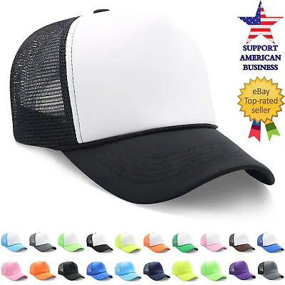 Trucker Hat Foam Mesh Snapback Adjustable Baseball Cap Solid Plain Army Men • $3.99